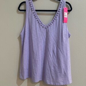 Lilly Pulitzer Gigi Pom Pom Light Purple Tank Top